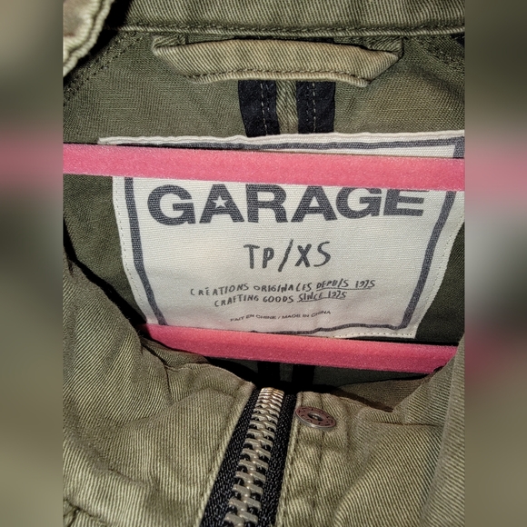 XS garage woman's army coat with faux leather sleves - Picture 4 of 4